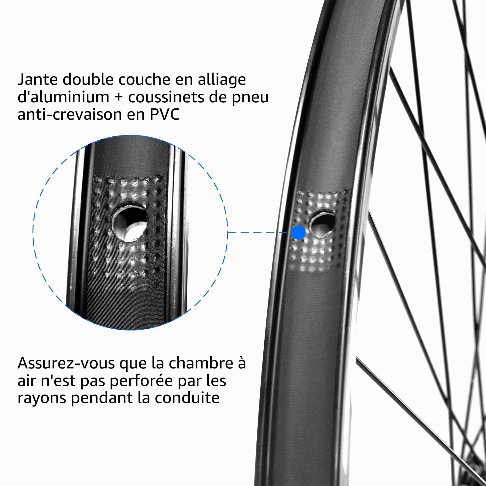 Roues de VTT de 26''/27.5''/29'', Jantes Ultra légères en Alliage d'aluminium 32H Haute résistance, Frein à Disque à dégagement Rapide,Compatible avec Cassette 7-12 Vitesses
