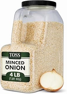 TOSS Minced Onion Flakes Diced, 4 LB (1.81kg) Bulk, Dehydrated Dried Onions Chopped,Great for Soups, Stews, and Seasoning