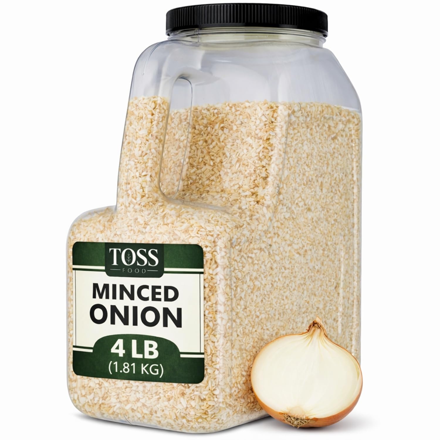 TOSS Minced Onion Flakes Diced, 4 LB (1.81kg) Bulk, Dehydrated Dried Onions Chopped,Great for Soups, Stews, and Seasoning
