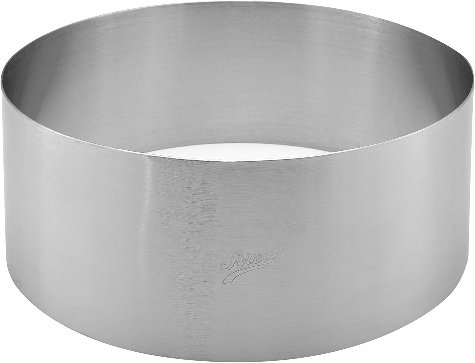 AtecoRound Cake Ring Dessert Mold, 3" High x 7.875" Diameter, Stainless Steel
