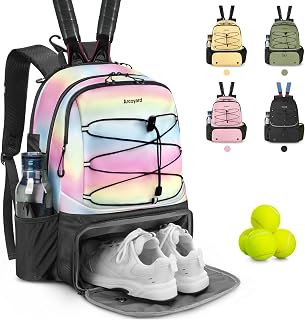 Tennis Bag Holds 2 Rackets, Professional Tennis Bags for Women, Tennis Backpack with Ventilated Shoe Compartment