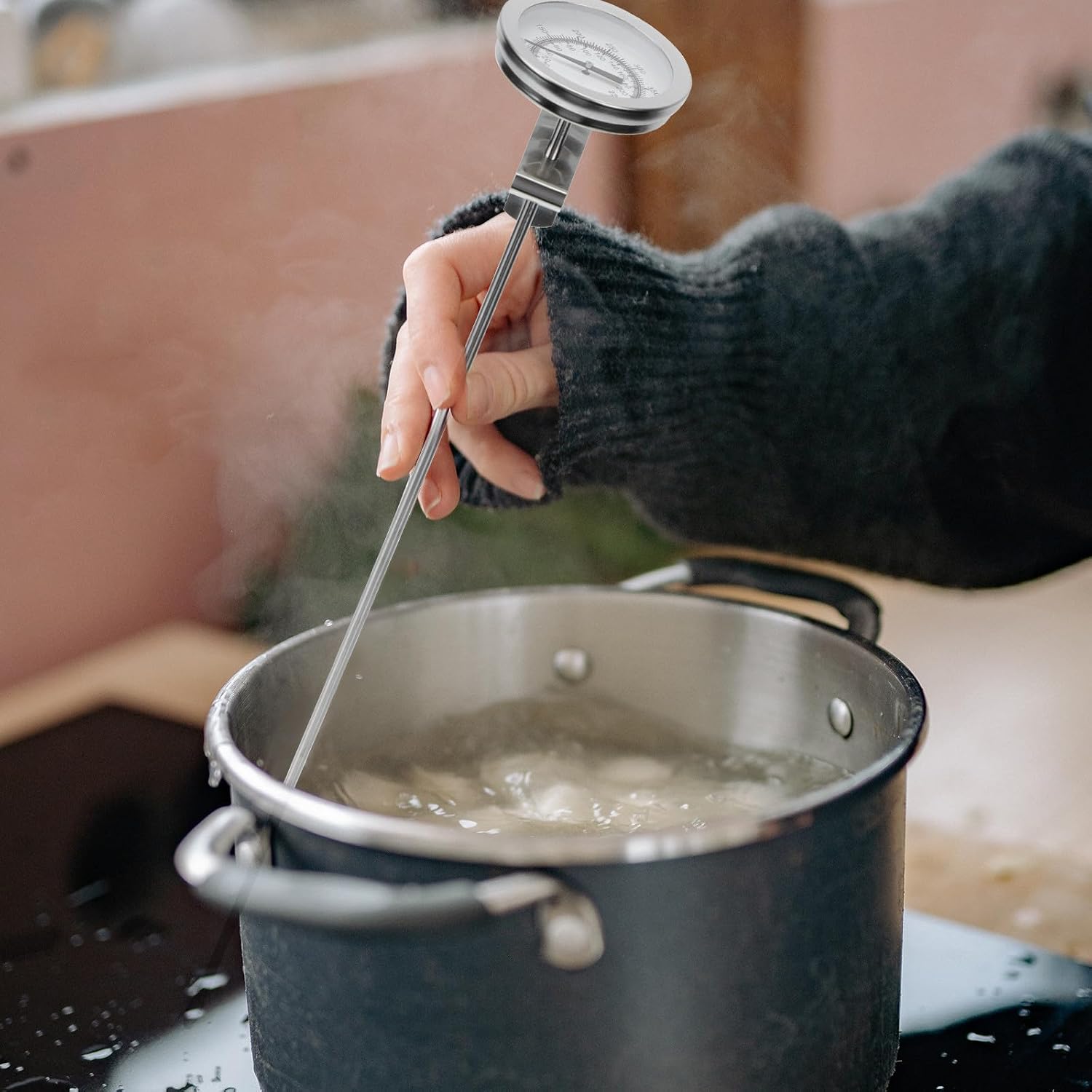 Stainless Steel Kitchen Food with Long Probe Silver