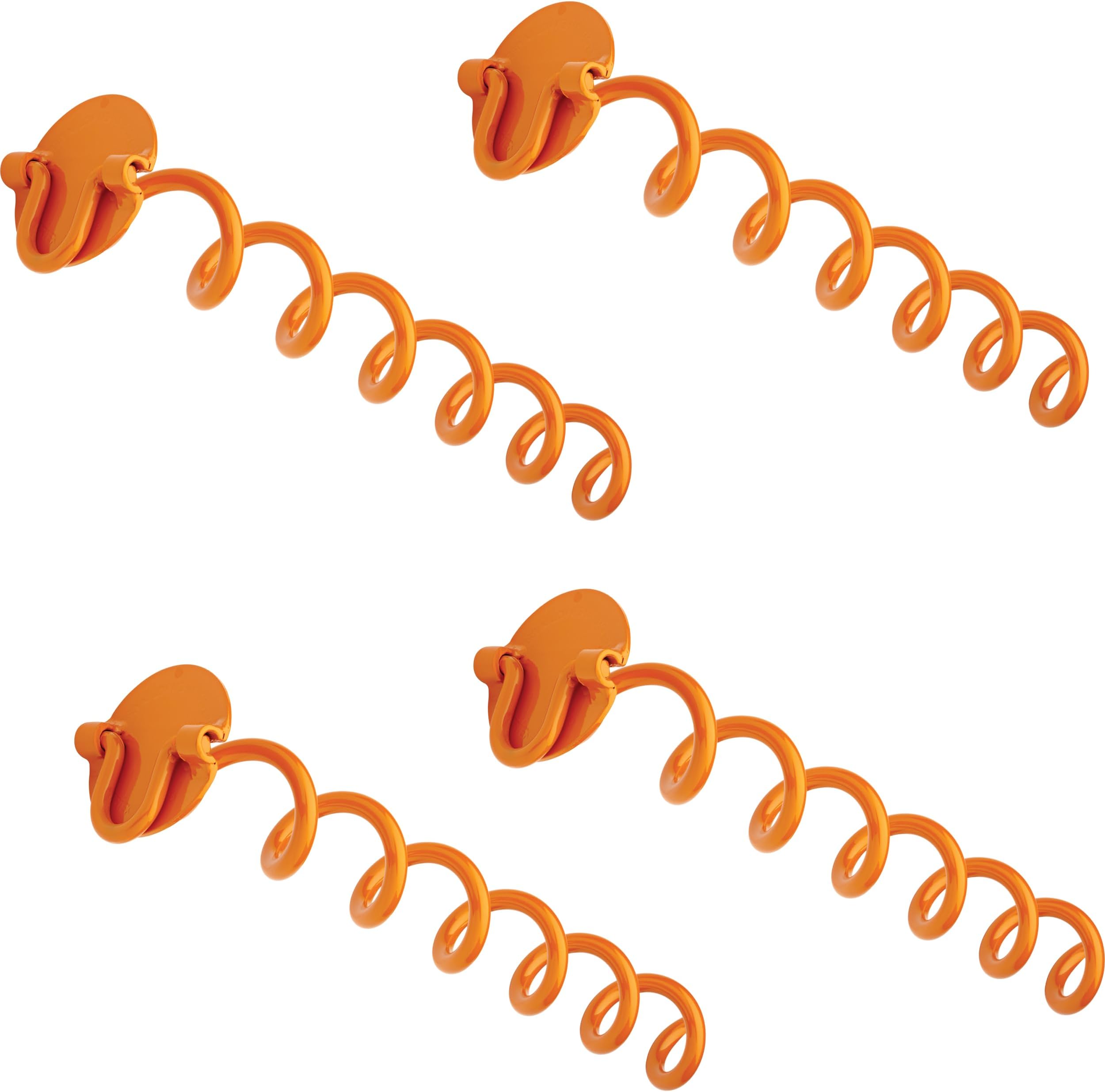 Vortex (4-Pack) 16" Spiral Ground Anchors, Steel Screw In with Folding Ring, 425 lb Pull Force, Orange ANCFR16-ORG-R