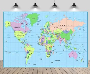 7x5ft World Map Photography Backdrop Boys Adventure Map Backdrop Travel Party Decorations Around World Party Birthday Baby Shower Background Fabrics Wallpaper Photobooth Studio Props