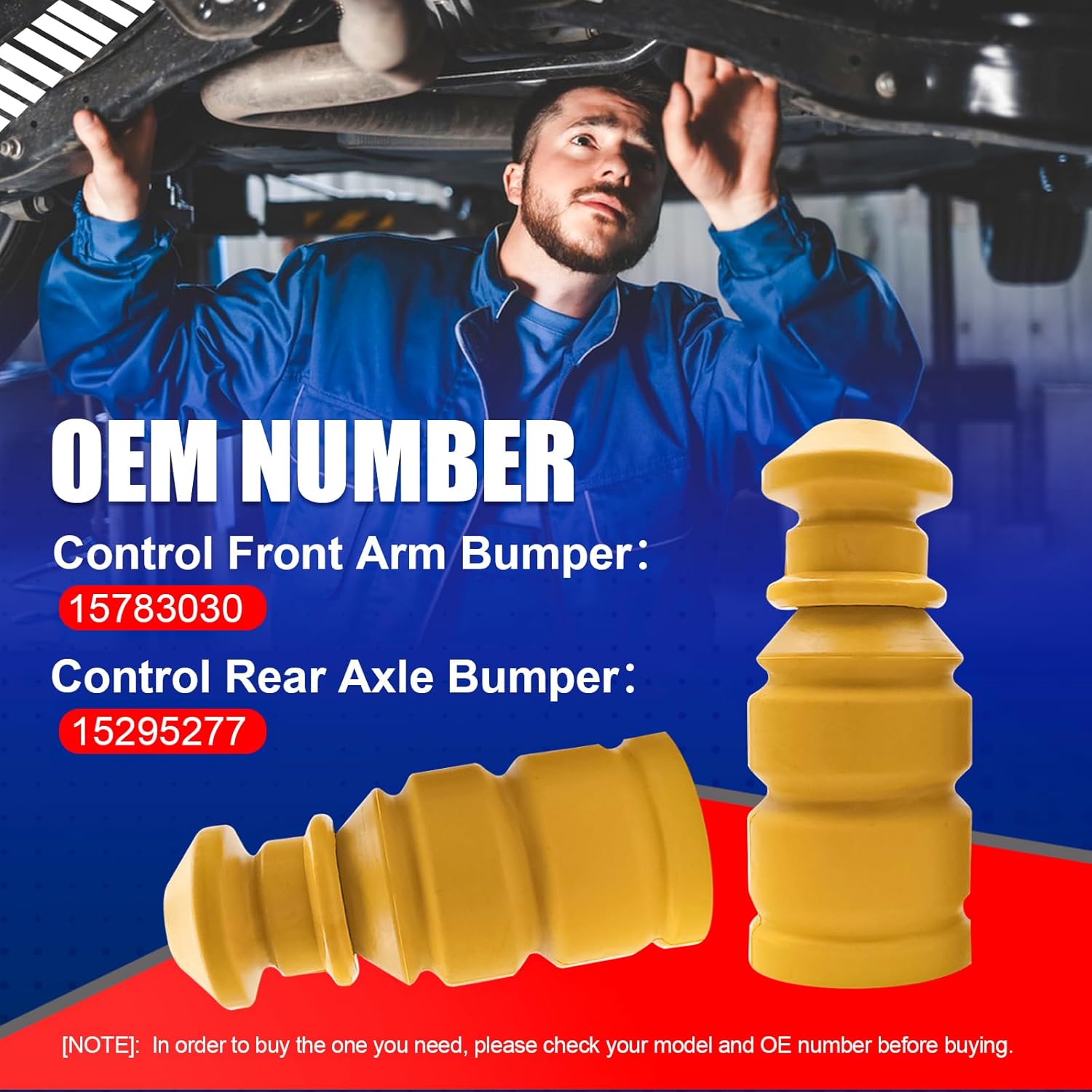 SMMS 4PCS Axle Bumper Rear and Front, Control Arm Jounce Bumpers for Hummer H3 H3T 2006 2007 2008 2009 2010, Bumper Stops Replace 15295277 15783030