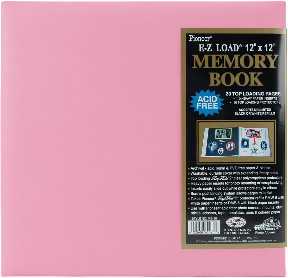E-Z Load Postbound Album 12 Inch x12 Inch -Light Pink