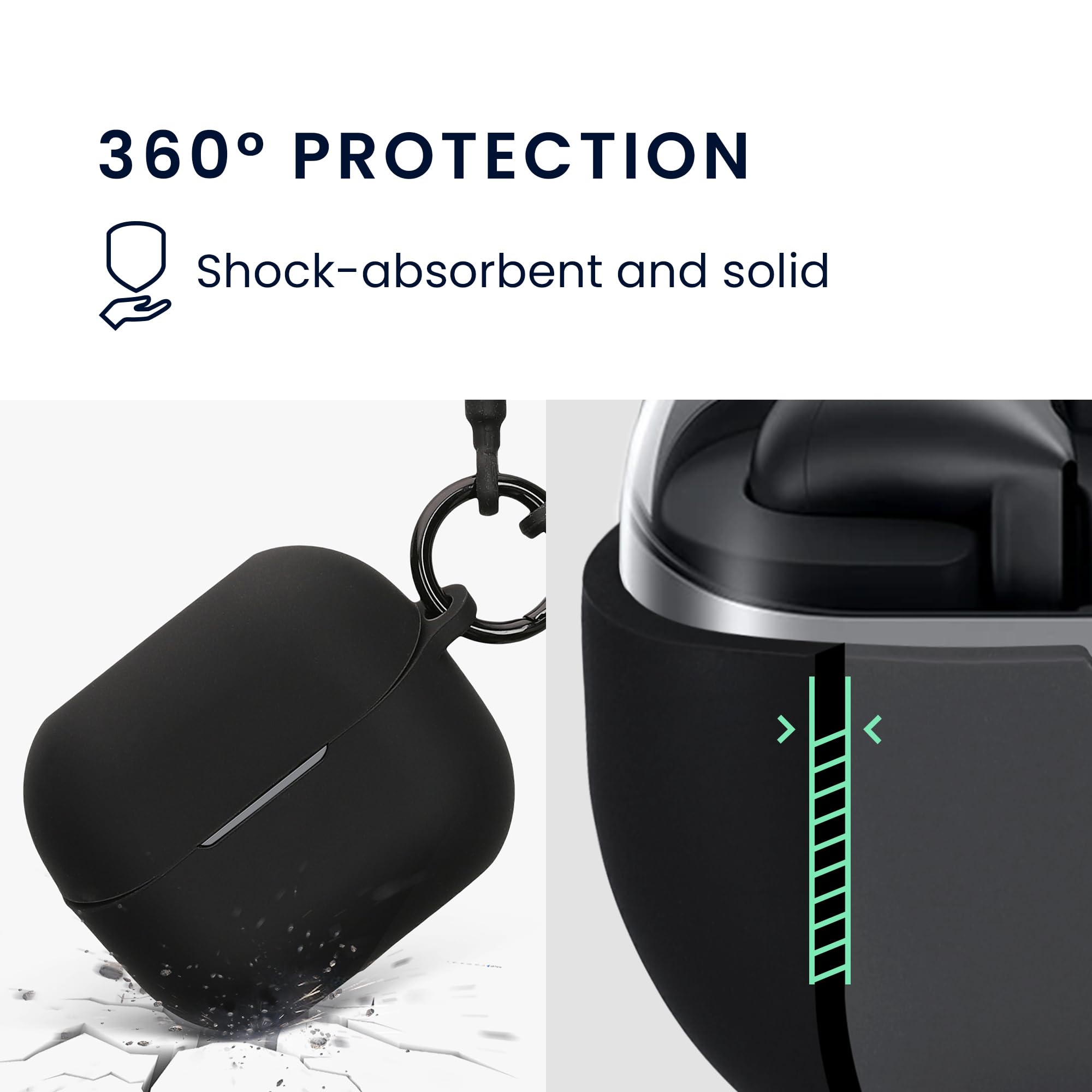 kwmobile Etui kompatybilne z Samsung Galaxy Buds 3 / Galaxy Buds 3 Pro - silikonowe etui na słuchawki z paskiem do dłoni - czarne