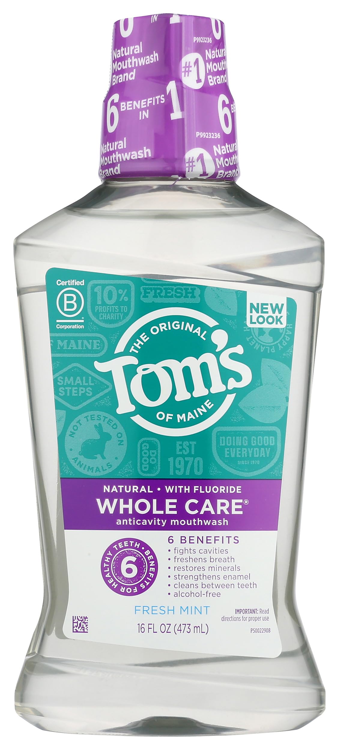 Whole Care Natural Mouthwash - Fresh Mint, 16 Ounce