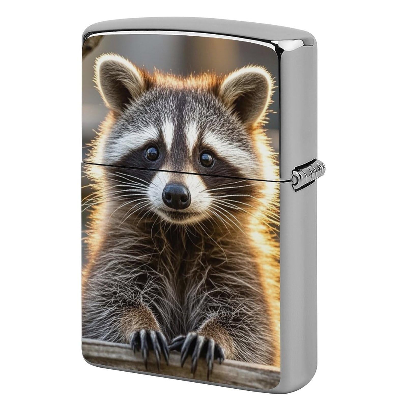 Cute Raccoon Lighter Case for Men, Personalized Lighter Cover for Valentine's Day Gifts, Flip-Top Lighters Shell for Outdoor, Portable Lighters Protective Sleeve