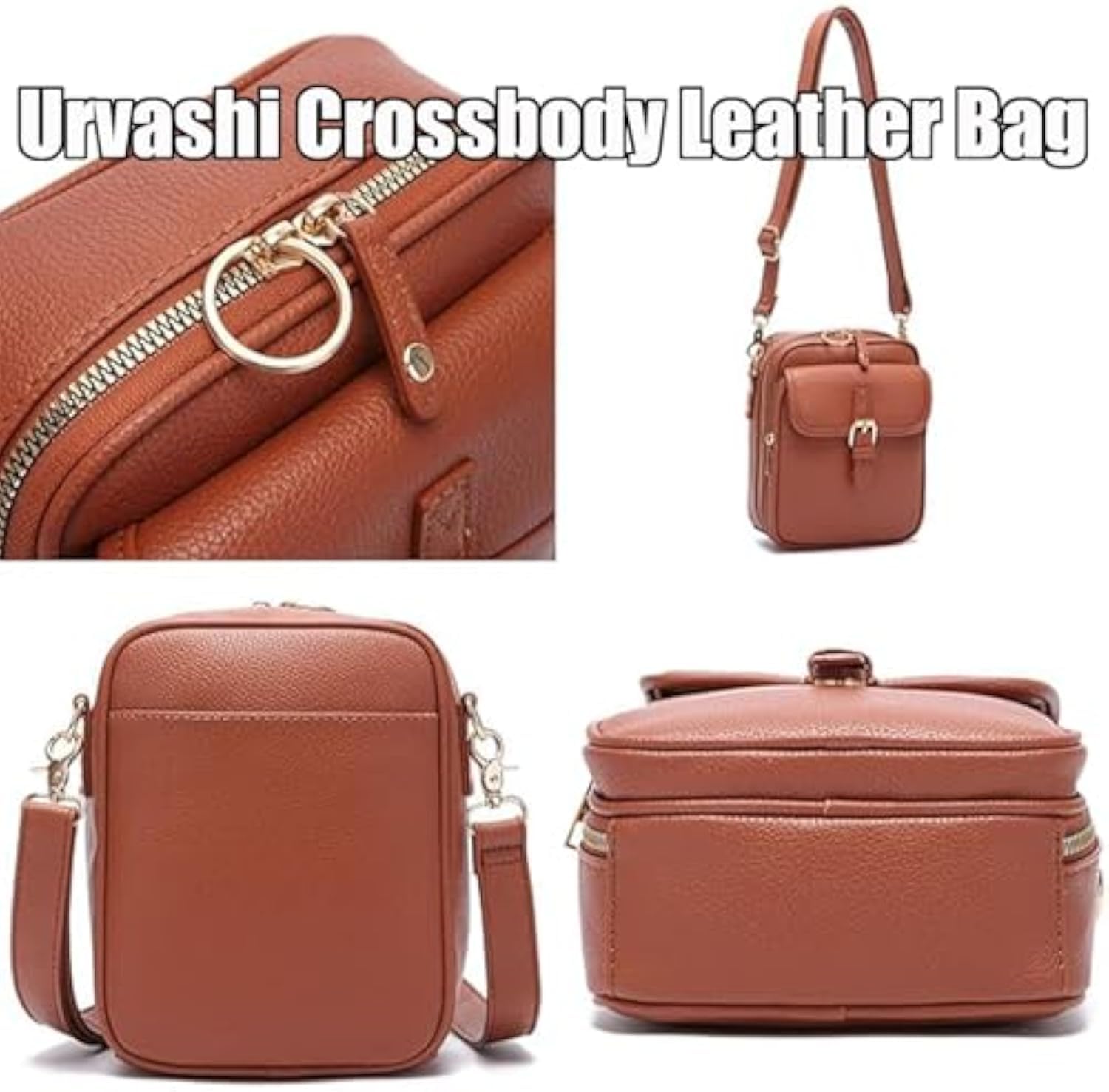 Enjoyaitlife torba crossbody, vintage, podwójna, antykradzieżowa, torebka o dużej pojemności, dla kobiet