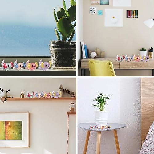 Miniatura 7 de 24 mini figuras de resina en miniatura de ajolote, figuras de resina que brillan en la oscuridad, divertidas figuras de animales pequeños para