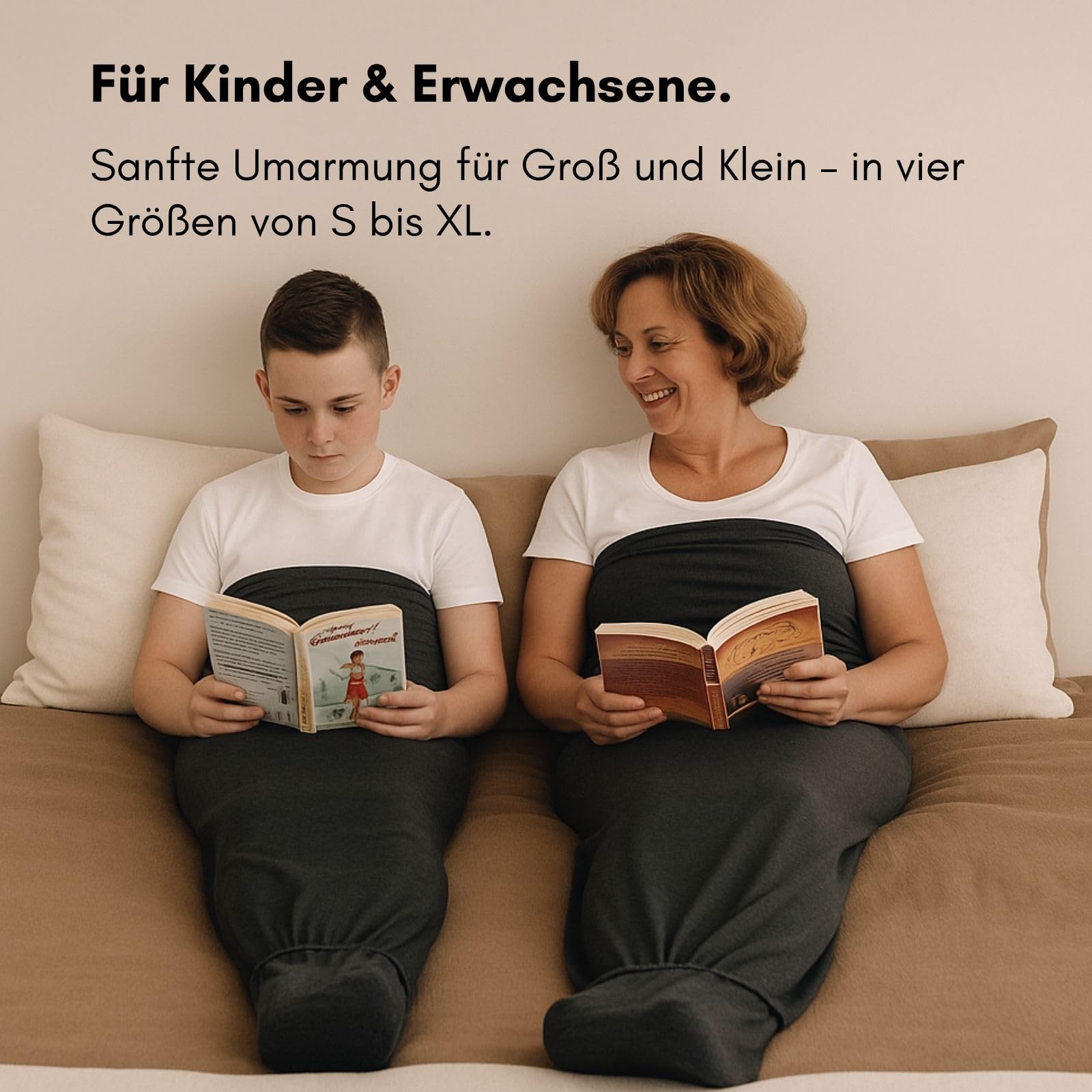 Rivello Schlafdecke Somnia – Sanfte Kompression, Ultraleicht & atmungsaktiv, Alternative zur Gewichtsdecke, 4 Größen (L - 165cm)