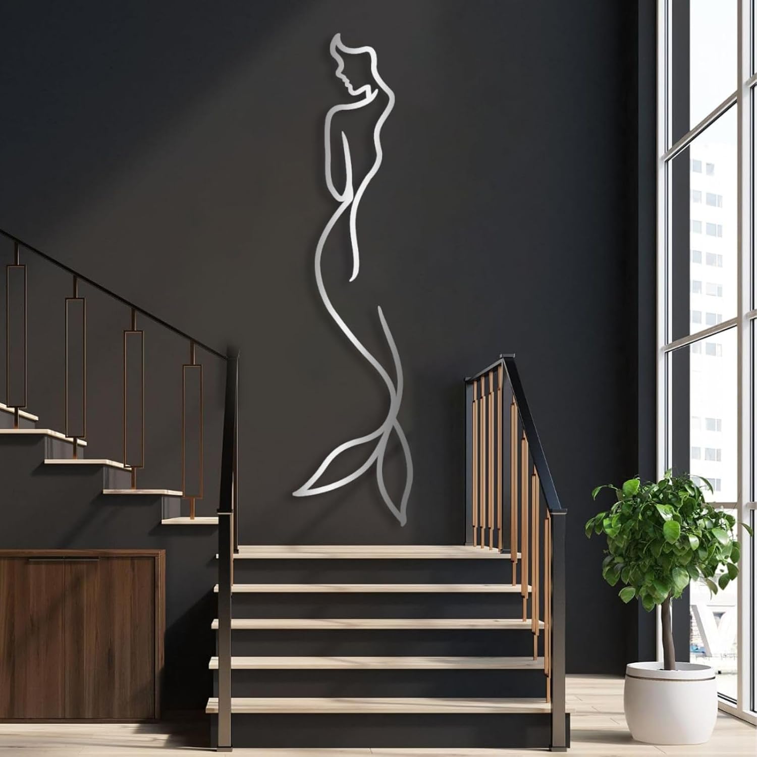 Metal Mermaid Wall Decor, Metal Mermaid Wall Art, Large Metal Mermaid Wall Decor