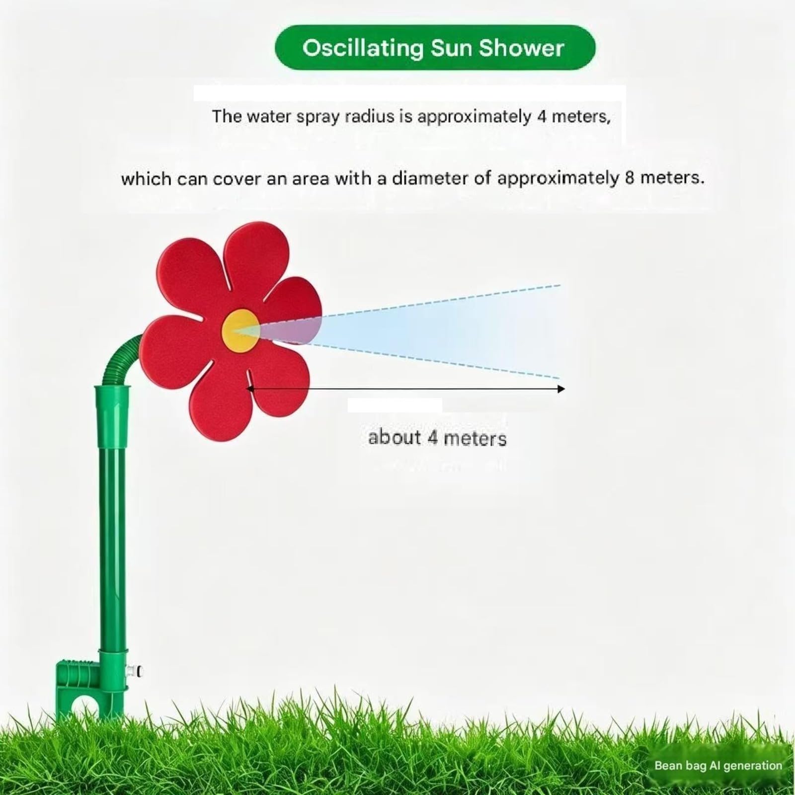 Irrigatore Crazy Daisy,360° Rotating Dancing Flower Fun Garden Sprinkler, adatto per irrigare patii, prato, giardino, idratazione e raffreddamento per cani
