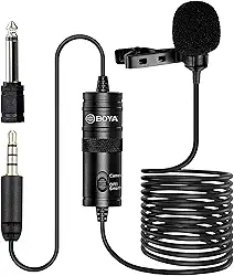 Microfone de Lapela BOYA BY-M1, Omni Direcional, Preto