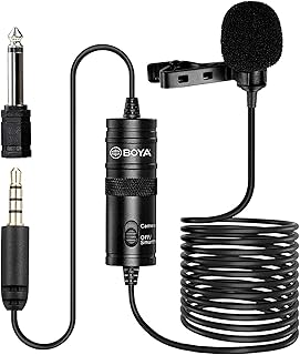 Microfone de lapela boya by-m1 omni direcional preto