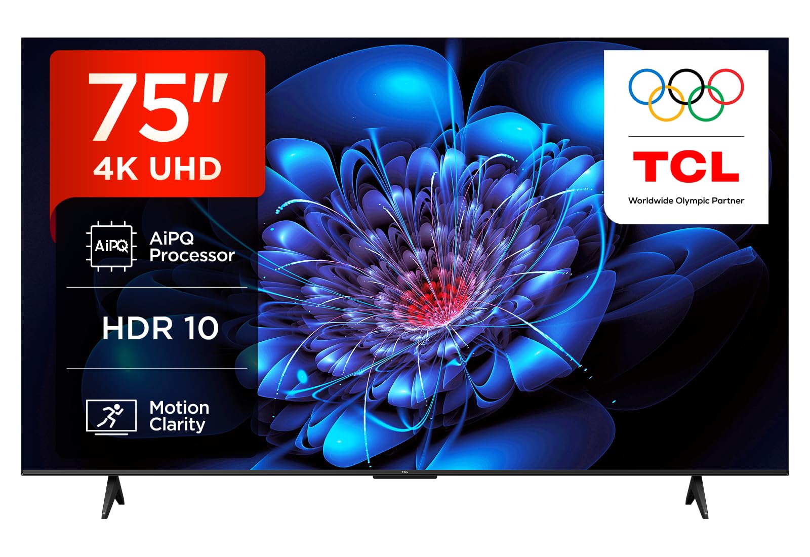 TCL 75P6K – Smart TV 4K HDR Direct LED da 75", Google TV con Dolby Audio | Motion Clarity, Google Assistant, Compatible with Alexa