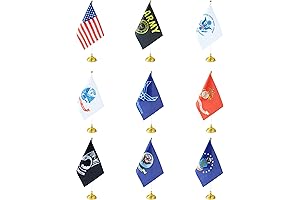 Show Patriotism with Our Pack of 30 American USA Military Desk Flags