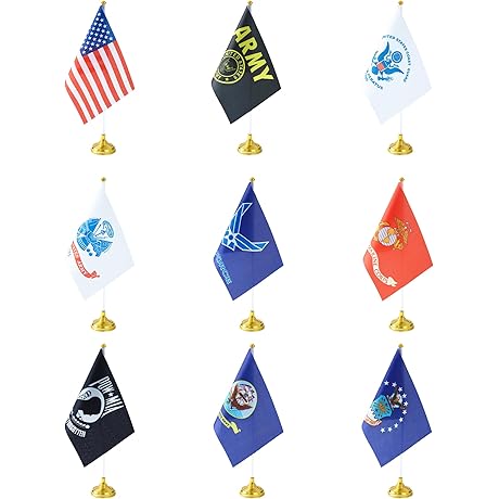 Show Patriotism with Our Pack of 30 American USA Military Desk Flags
