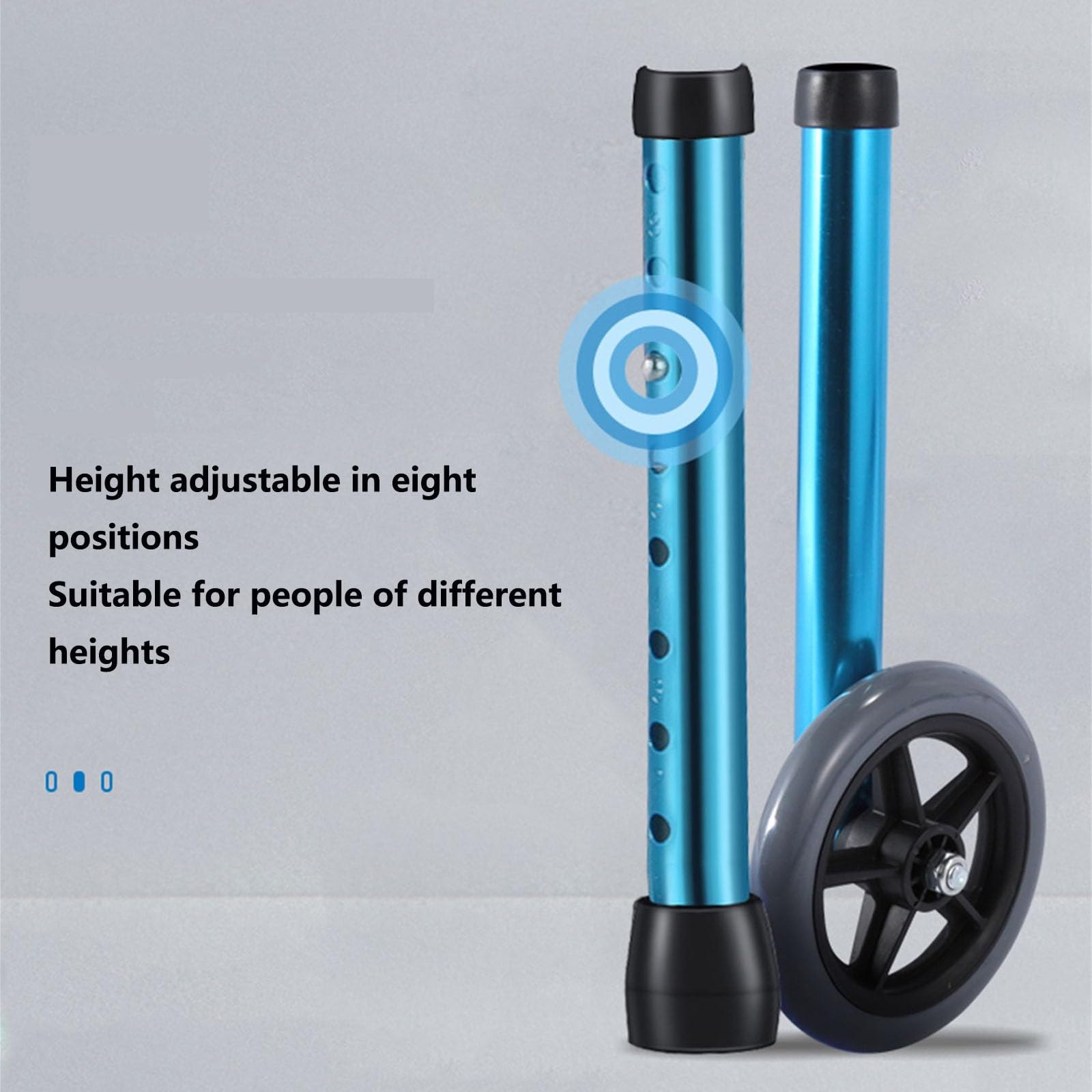 scooters de movilidad Andador plegable con asistencia de pie ruedas, andador auxiliar rehabilitación aleación aluminio, ayuda movilidad for caminar altura ajustable for personas mayores(Blanco)