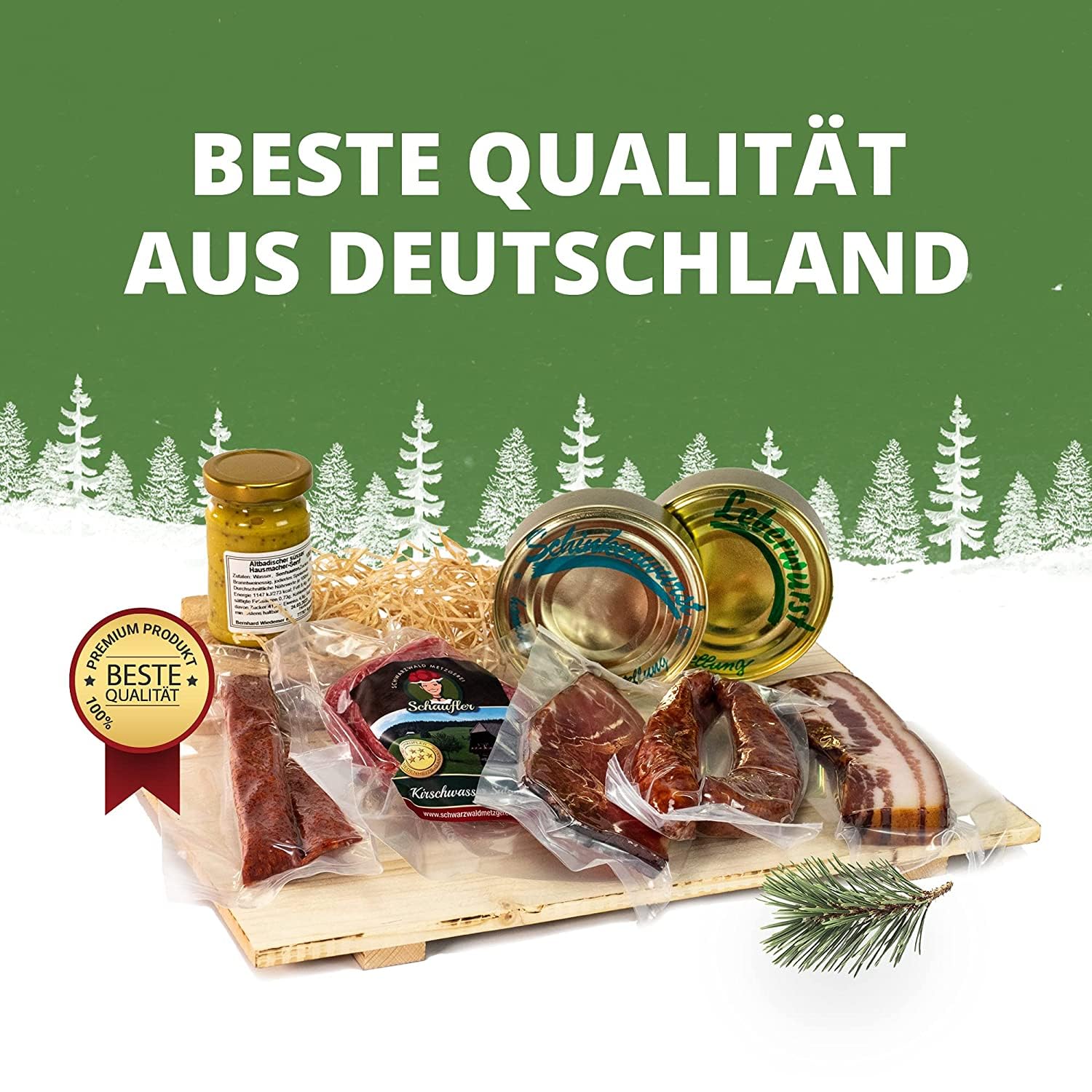 Schwarzwald Metzgerei Geschenkkorb 8-teiliger Präsentkorb mit Wurstspezialitäten