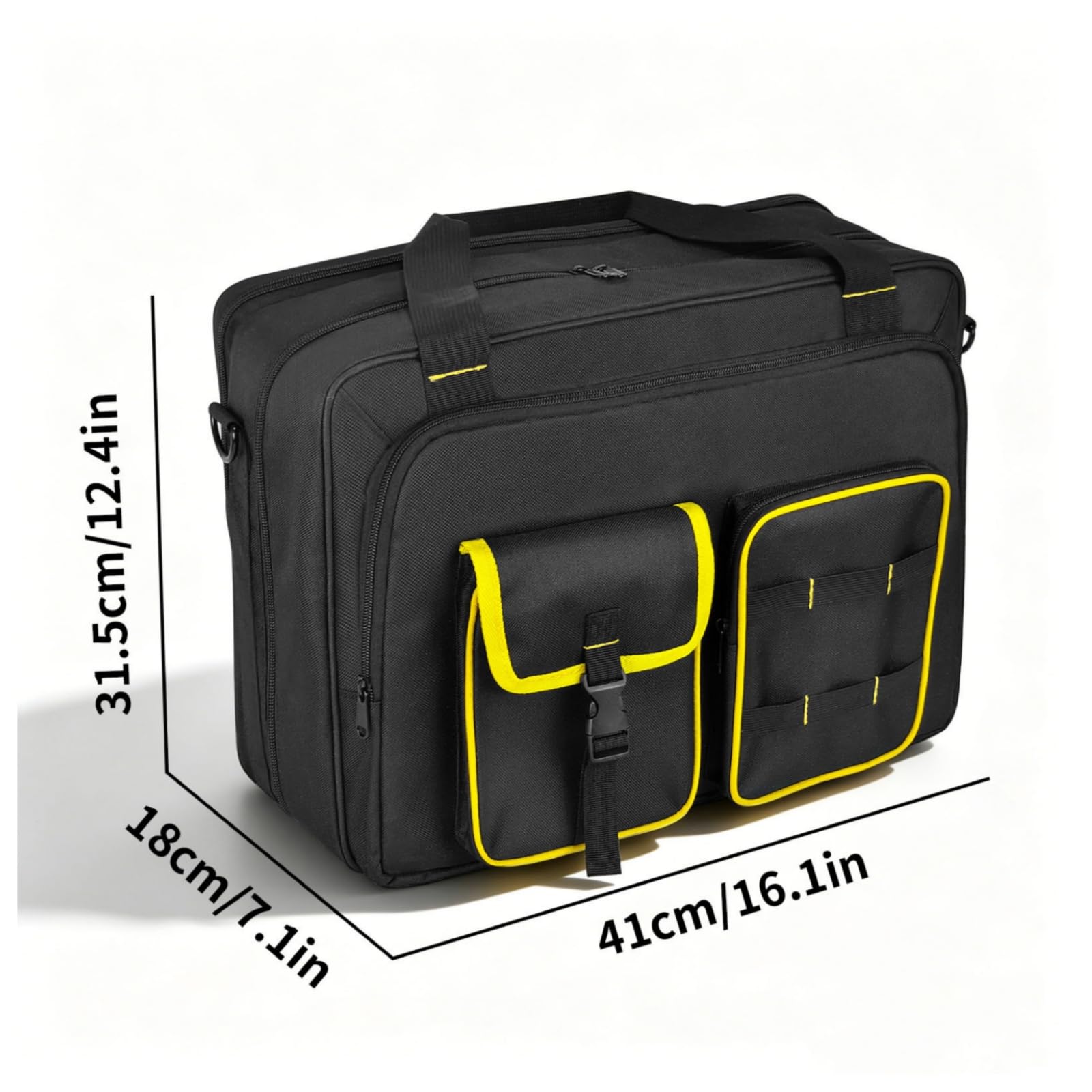 Borsa Portautensili con Tracolla Impermeabile Borsa Porta Pc da Lavoro Multiscomparto Valigetta con Tracolla per Tecnici, Carpentieri, Cantiere