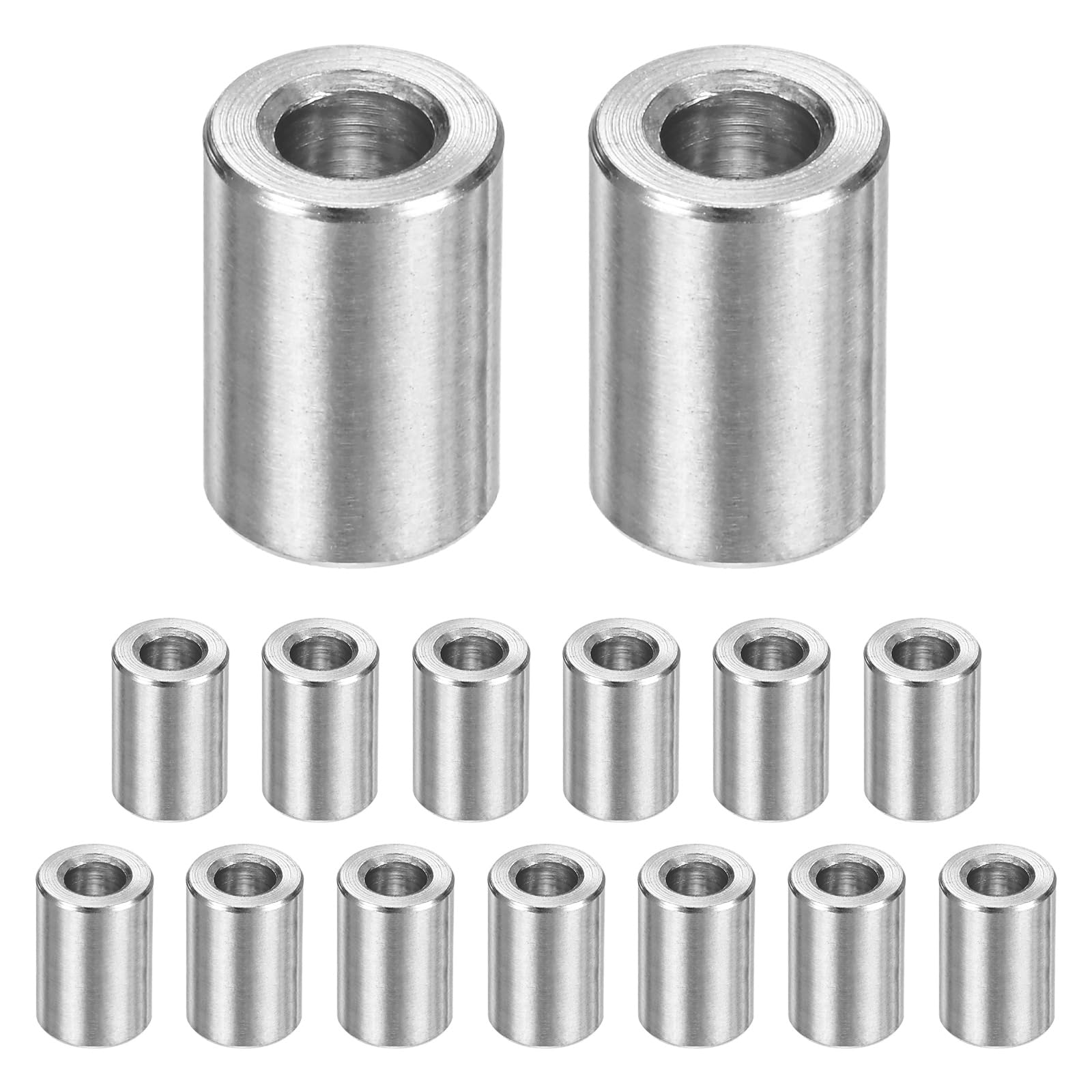 M METERXITY 15PCS M4 304 Stainless Steel Spacers 4mm ID x 8mm OD x 11mm l Metal Screw Standoff Bushing Plain Finish Round Spacer 304 Stainless Steel for Screws Bolts Silver