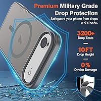 Vista 796 de SUPFINE - Funda magnética para iPhone 13 Pro Max (compatible con MagSafe), (protección contra caídas de grado militar de 10 pies), delgada, Negro