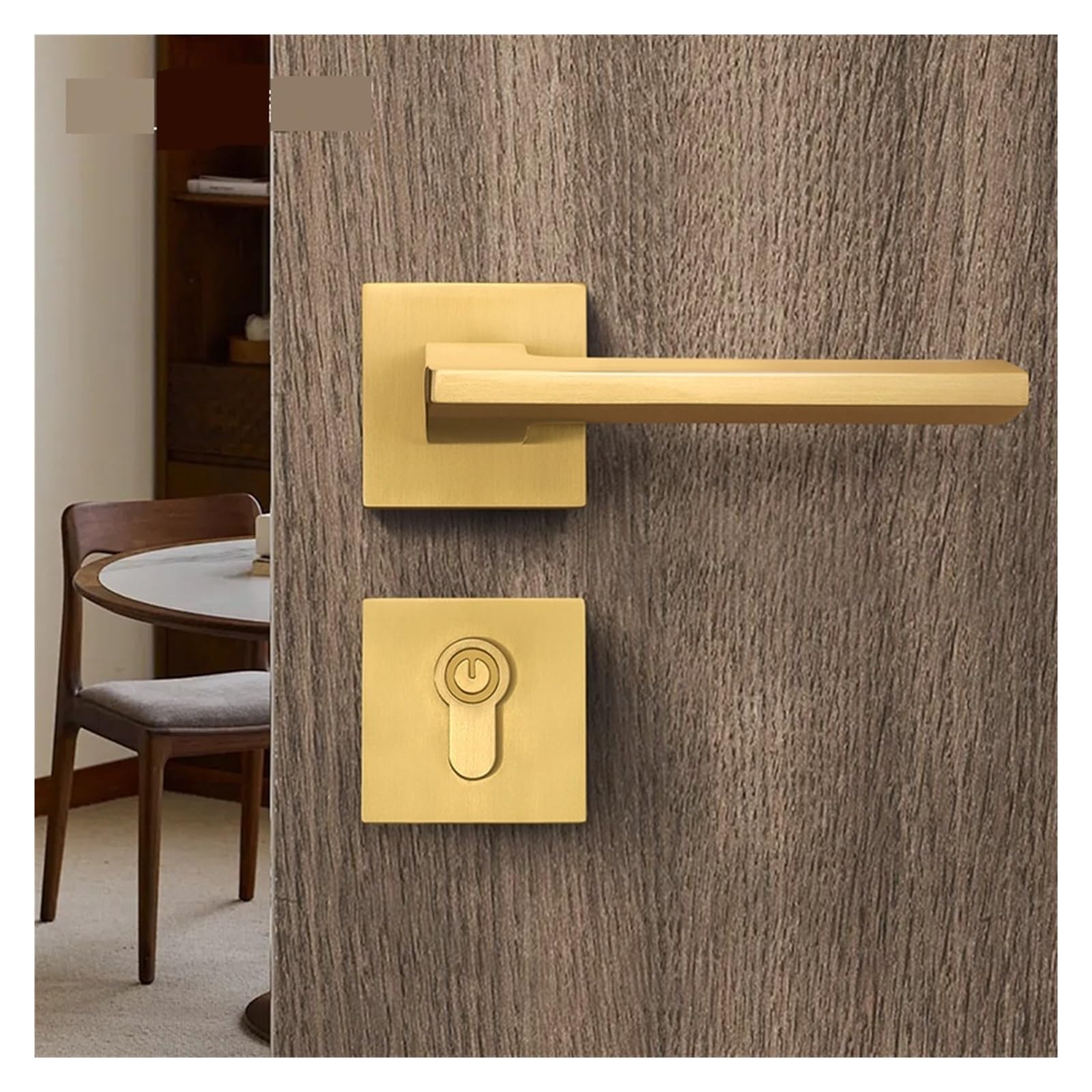 Serrure de Porte en Laiton Chinois Rétro et Poignée en Bois Massif 72F068