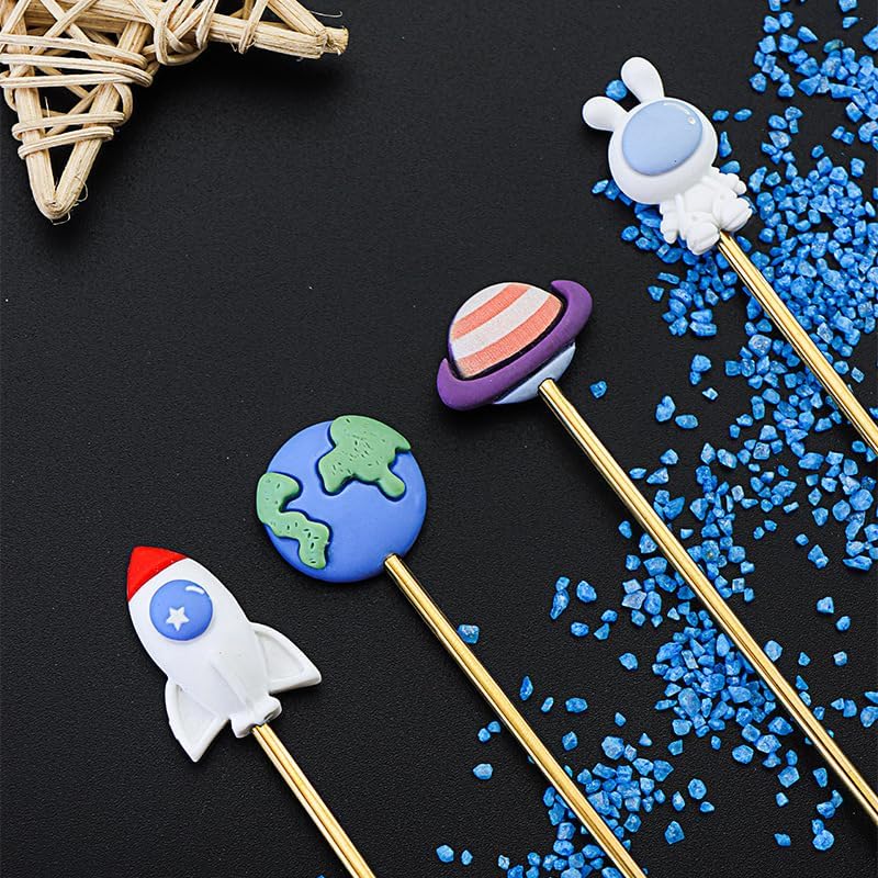 Silverware Flatware Set, 4/16/24/32 Piece 304 Stainless Steel Dessert Spoon Cute Cartoon Aviation Household Ice Cream Spoon Stirring Coffee Spoon with Box (Color : Gold, Size : 4Set-16Pcs