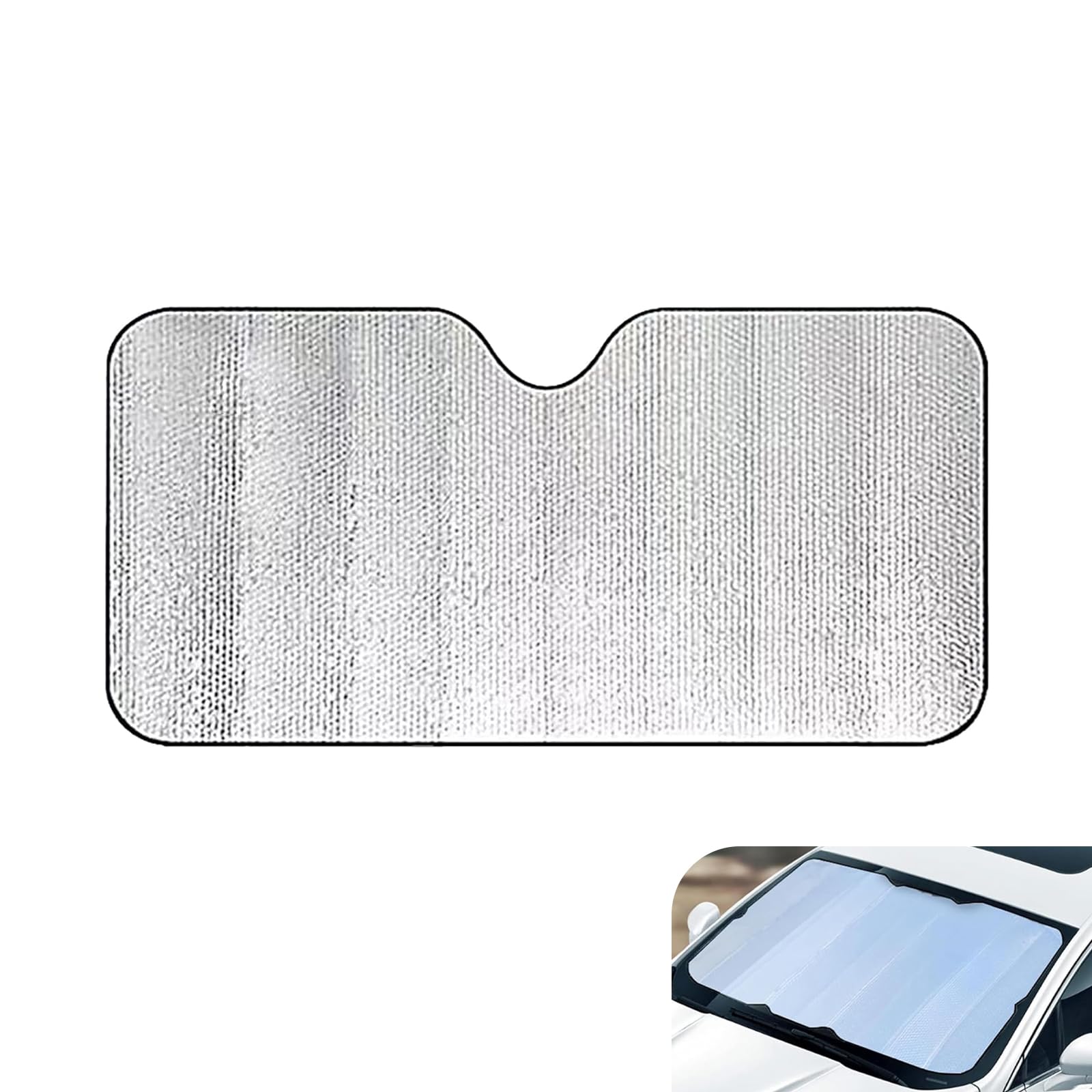 1 PC Front Window Sun Protector Cover, 55.1" x 27.5" Car Windshield Sunshade, Front Windshield Sunscreen Heat Shield, Universal for Auto SUVs (Silver)