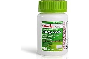 Timely Cetirizine HCl 10mg 365 Tablets - 24 Hour Relief
