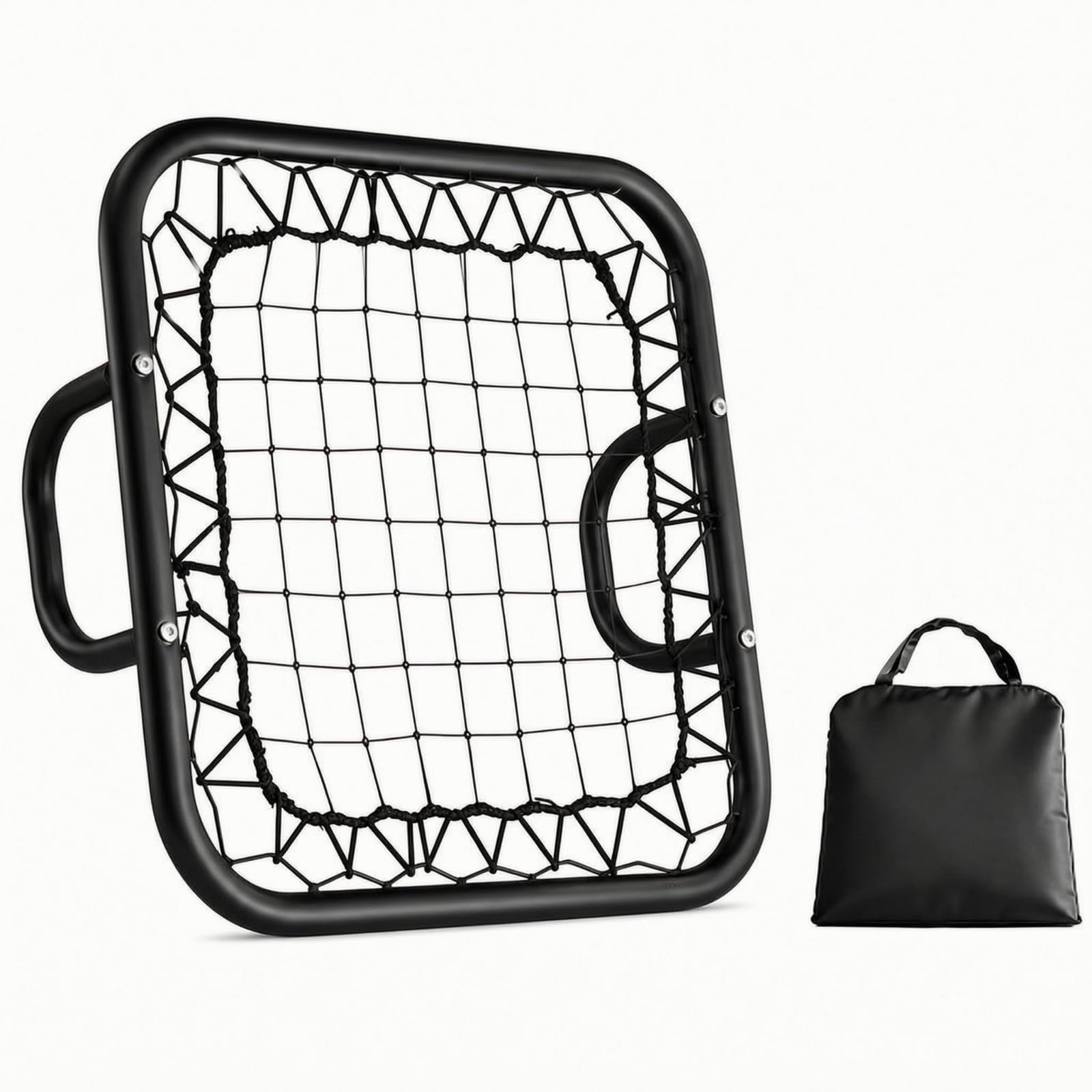 Baoblaze Red de Entrenamiento de Béisbol Red Rebotadora Rejilla de Desvío Rebounder de Mano Portátil Construcción de Acero y Malla PE Incluye Bolsa para