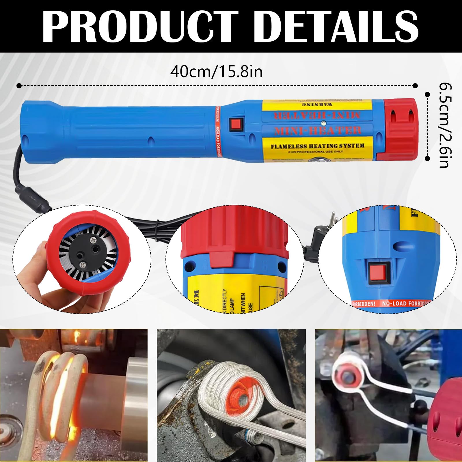Chauffage à Induction, 1000W Kit Chauffage Induction Chauffage Induction Magnétique Sans Flamme Avec 8 Bobines D'Induction Extracteur Boulons Chauffage Induction Pour Retirer Boulons écrous Rouillés