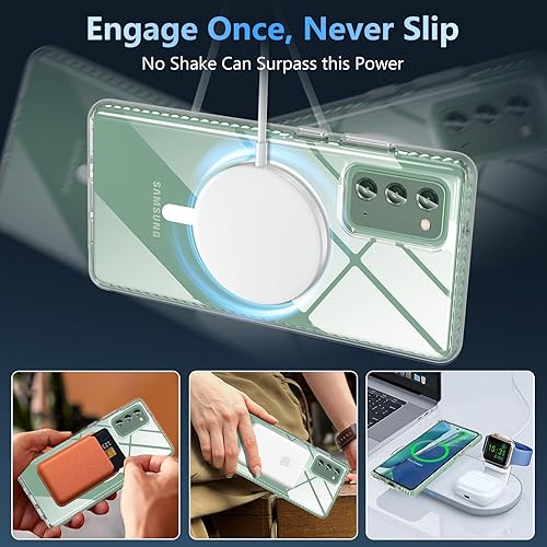 Miniatura 7 de OWKEY Funda para Samsung Galaxy Note 20, funda magnética para teléfono Galaxy Note 20 compatible con MagSafe antihuellas translúcida a prueba de