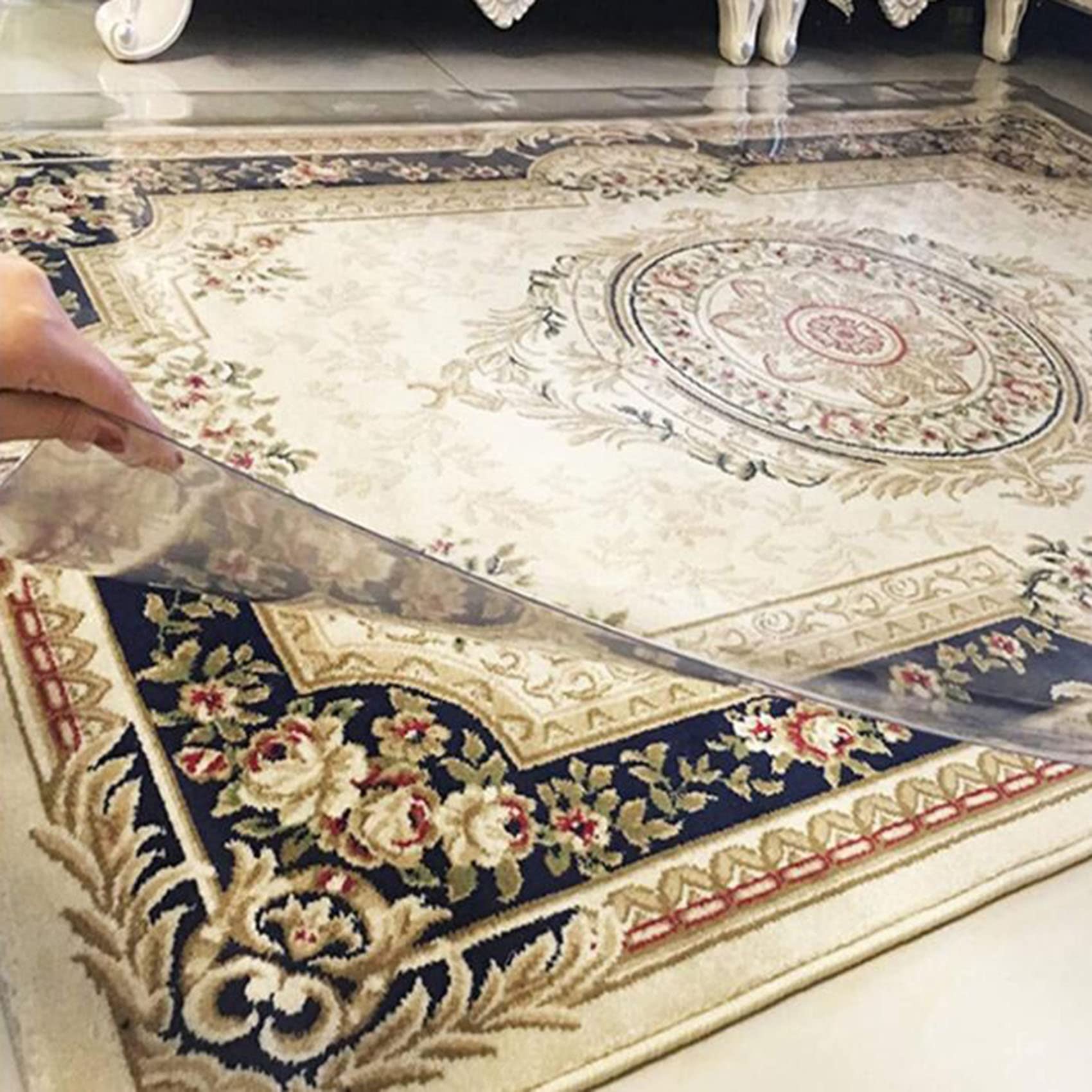 Tapis de sol en vinyle transparent – Protection imperméable pour tapis et tables robustes – Tapis de couloir polyvalent – Anti-oxydation et facile à nettoyer