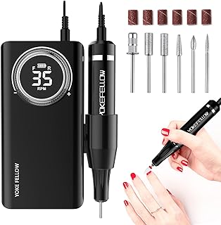 YOKE FELLOW Professional Nail Drill - 35000RPM Nail Drills for Acrylic Nails Professional Nail Drills Machine for Acrylic Removal Polishing Tools Kit for Salon Home Use
