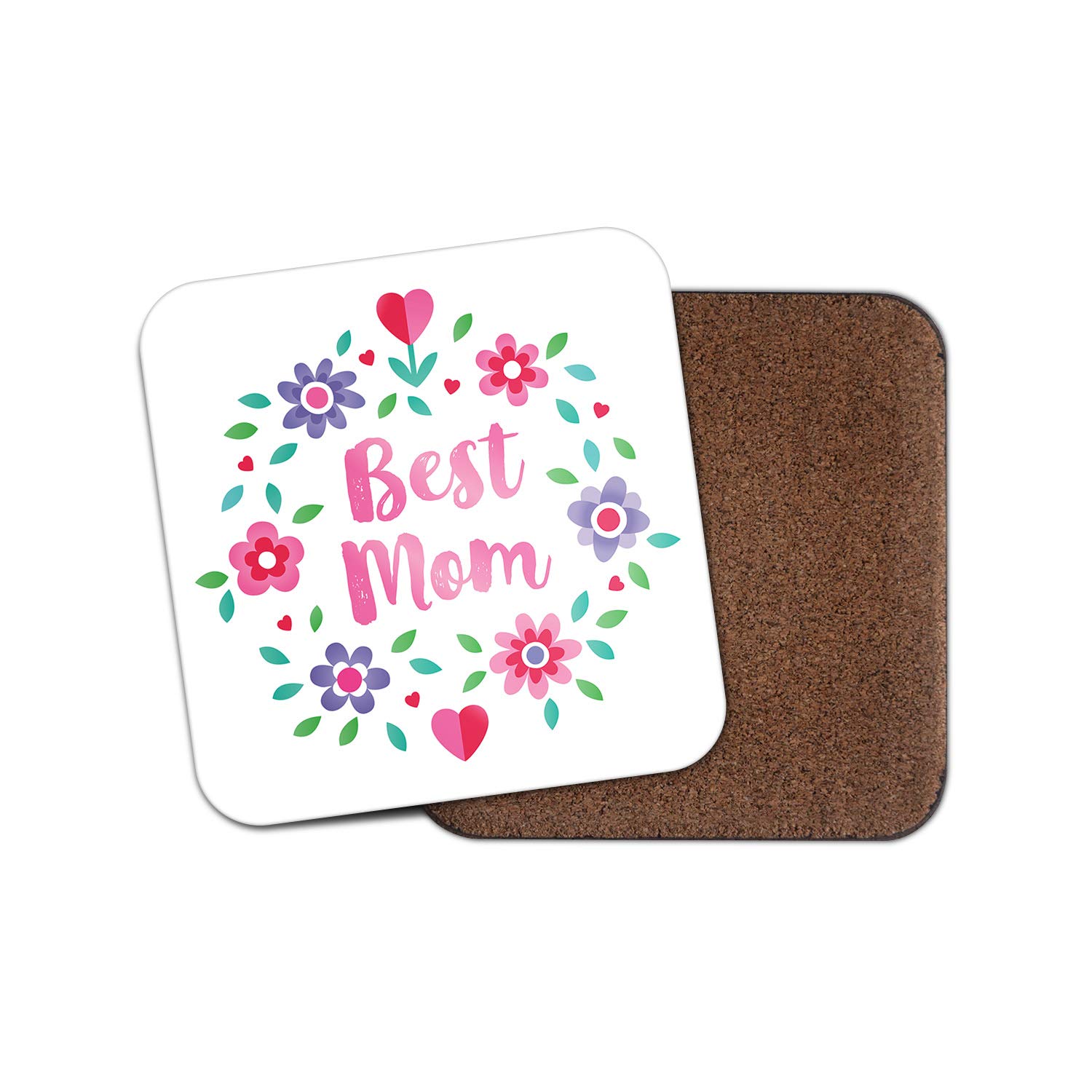 Destination Vinyl Ltd Multicolor 1 X Best Mom Coaster - Mum Mother Mummy Lovely Pretty Floral Day Flowers #19135