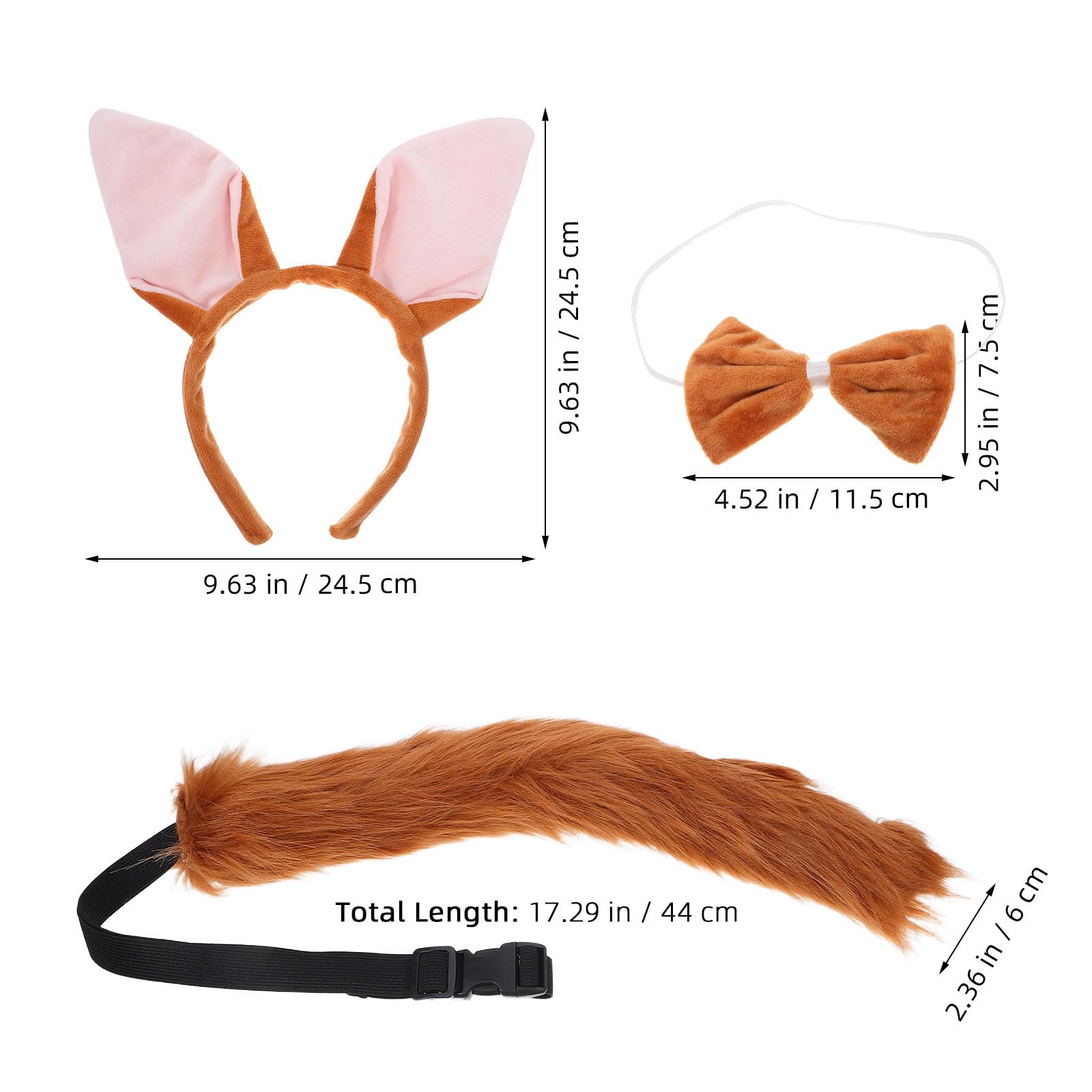 Healeved 12 Piezas Diadema Orejas de Peludo Marrón de Poliéster Ajustable para Fiestas de Jungla y Cosplay, Cómoda para Adultos Carnaval