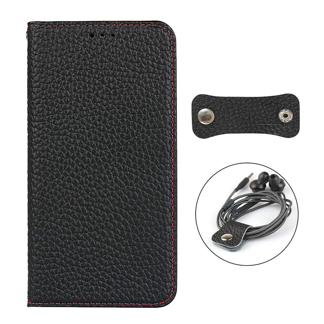SHARP AQUOS sense3 lite SH-RM12 黒革ケース付き SHARP AQUOS sense3 lite SH-RM12 黒革ケース付き
