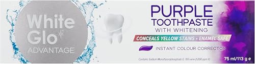 White Glo Advantage Whitening and Colour Correcting Toothpaste Purple 75ml
