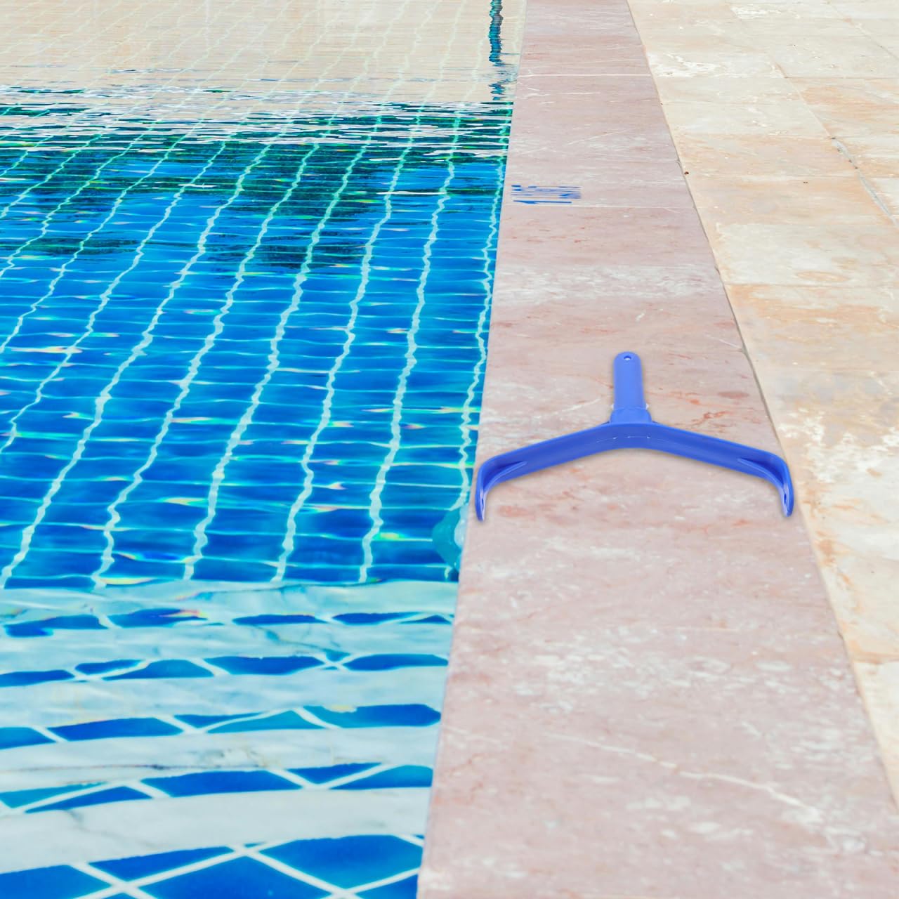 Mango para Cabezal De SuccióN De Piscina Curvado Accesorio Universal para Limpieza Eficiente Fondo De Piscina Azul Ergonomía FáCil InstalacióN