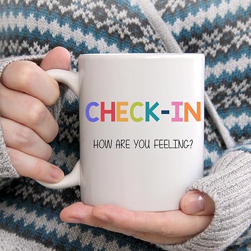 Miniatura 6 de LNOKRIM Rain Technique, taza de café de salud mental, taza de café con mensaje de sentimientos, regalo para aliviar la ansiedad para profesores