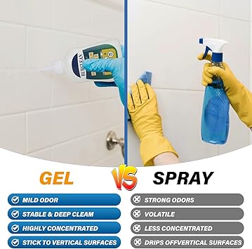Home Stain Remover Gel Cleaner, Heavy Duty Black Surface Stain Cleaner for Washing Machine, Bathroom Grout, Shower, Bathtub, Tile, Fridge Rubber, Kitchen Sinks, 1 Pack