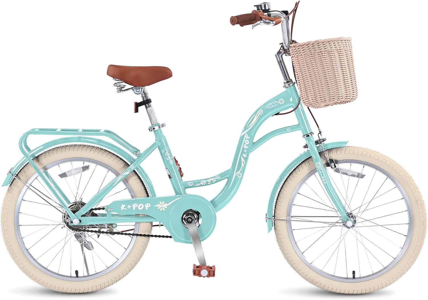 Girls 20 Inch Bike for Kids, Girls Bikes Ages 8-12, Kids Bicycle with Kickstand, Adjustable Seat, Carbon Steel Frame & Dual Brakes