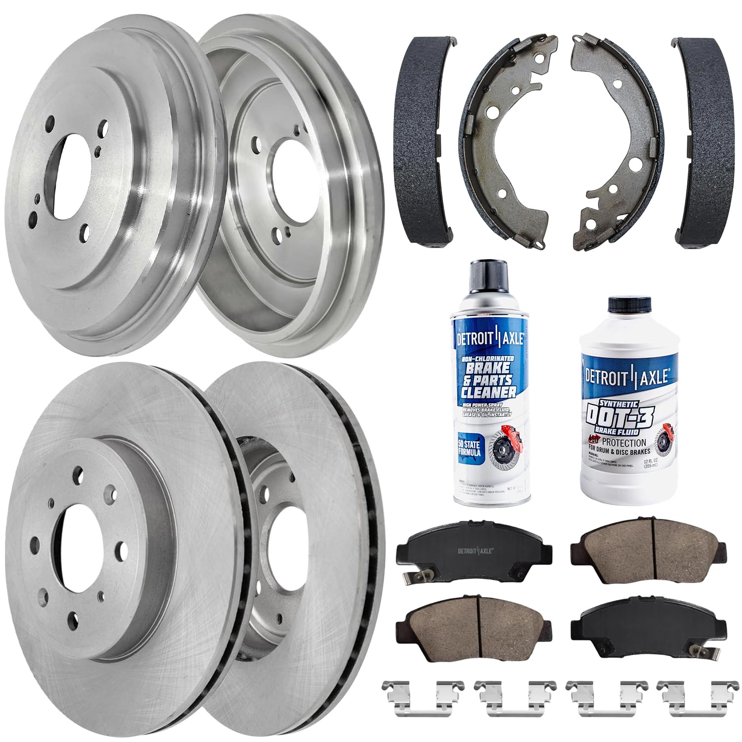 Detroit Axle - 10pc Brake Kit for 2015-2020 Honda Fit, 2016 2017 2018 2019