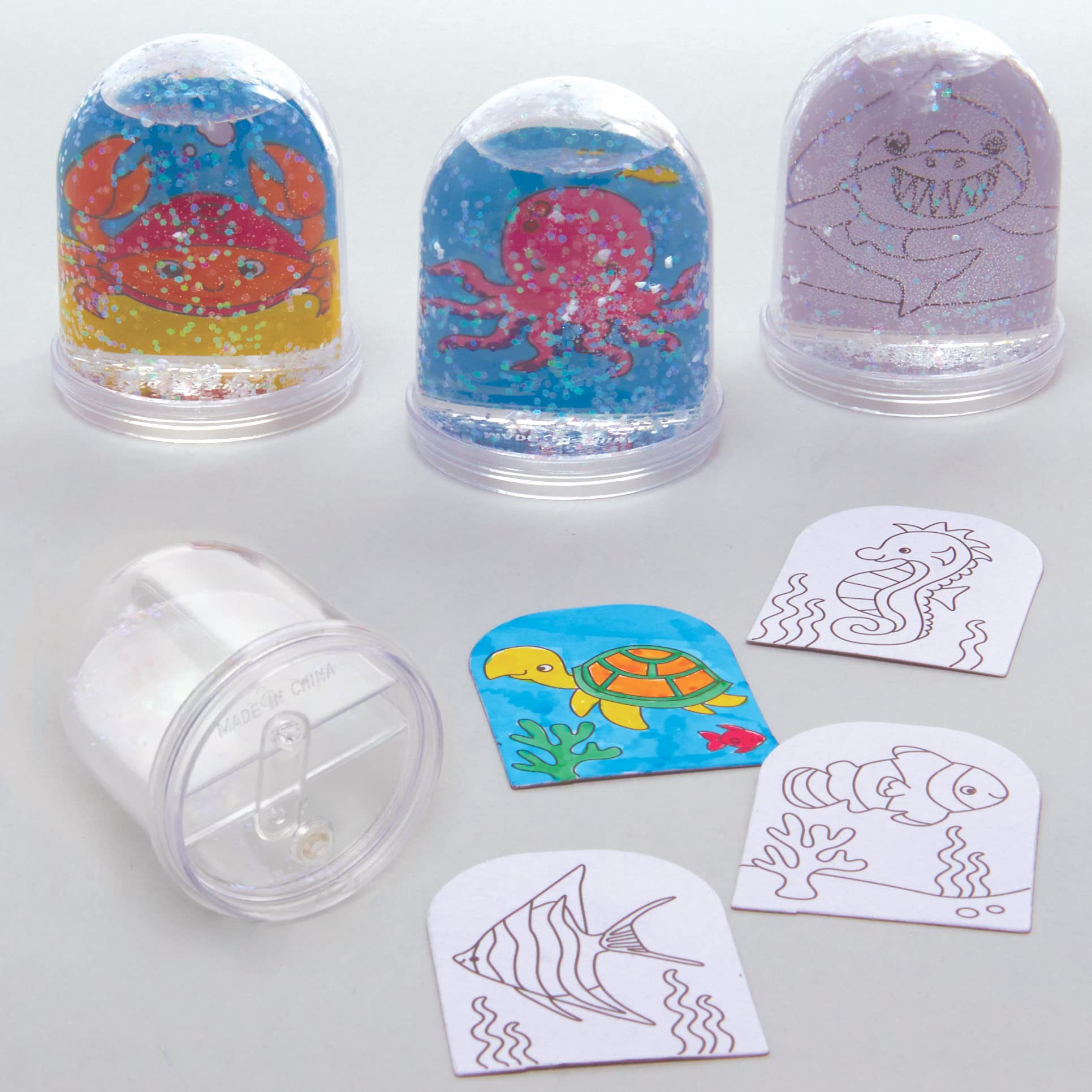 Baker Ross ET437 Sealife Colour-In Snow Globes (Box of 4) - Image 2
