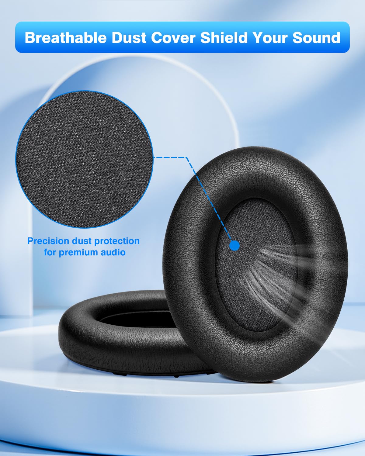 Vervangende oorkussens voor Sony WH-1000XM3 (WH1000XM3) over-ear hoofdtelefoon, oorkussens vervangende kussens Sony XM3 met zachter proteïneleer, geluidsisolerend traagschuim, extra dik - zwart