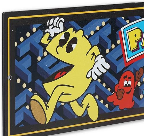 Vista 4 de Pac-Man Arcade Metal Wall Sign - Classic Pac-Man Chase Scene for Bedroom or Game Room