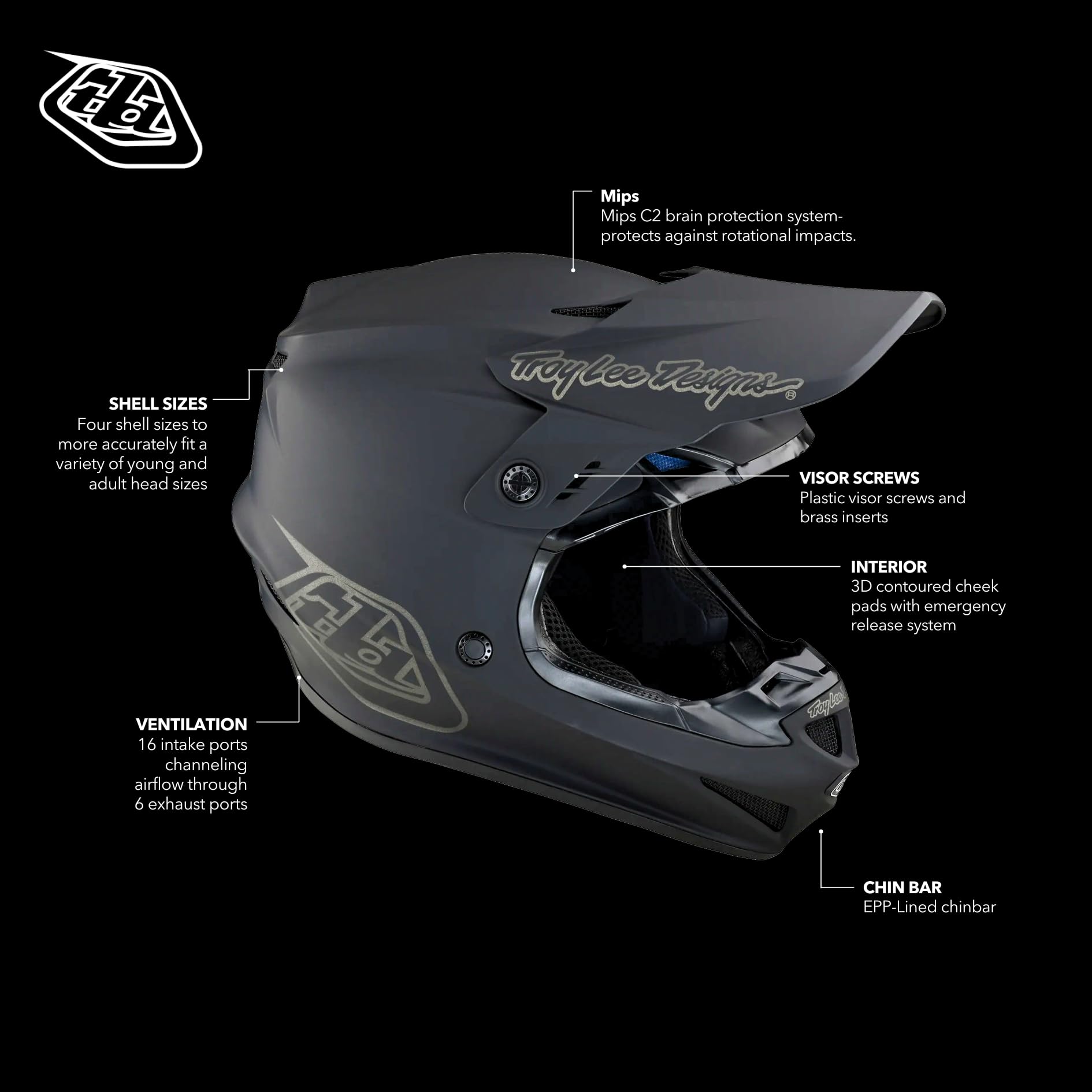 Amazon.co.jp: Troy Lee Designs GP ヘルメット (2025) モトクロス MX